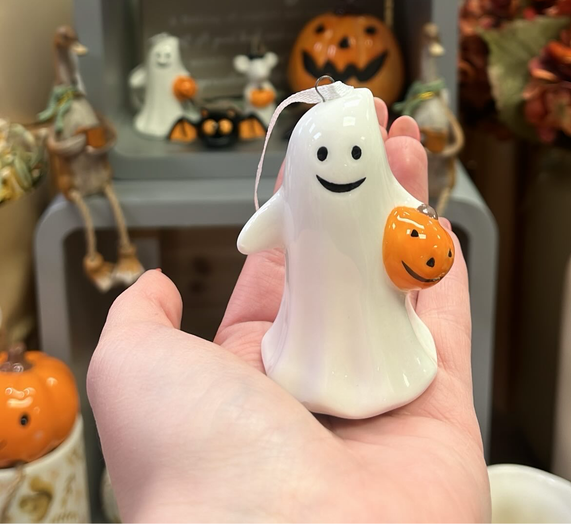 Ceramic ghost hanging decoration