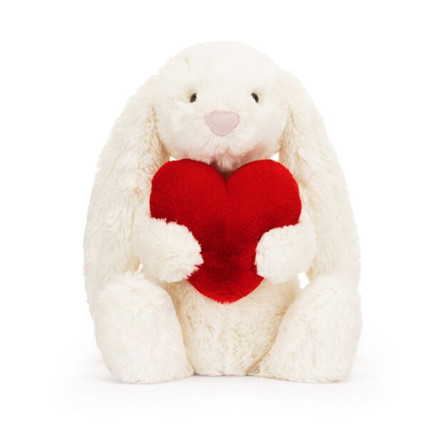 Bashful Red Love Heart Bunny - Medium