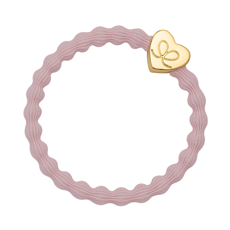Bangle Band Gold Heart Soft Pink