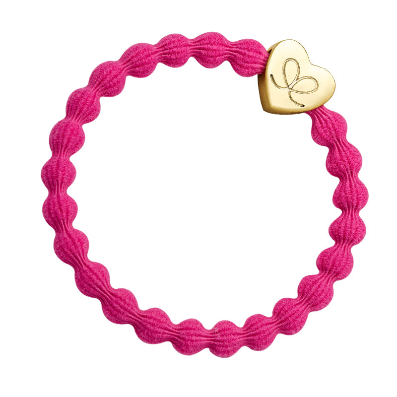 Bangle Band - Gold Heart Fuchsia