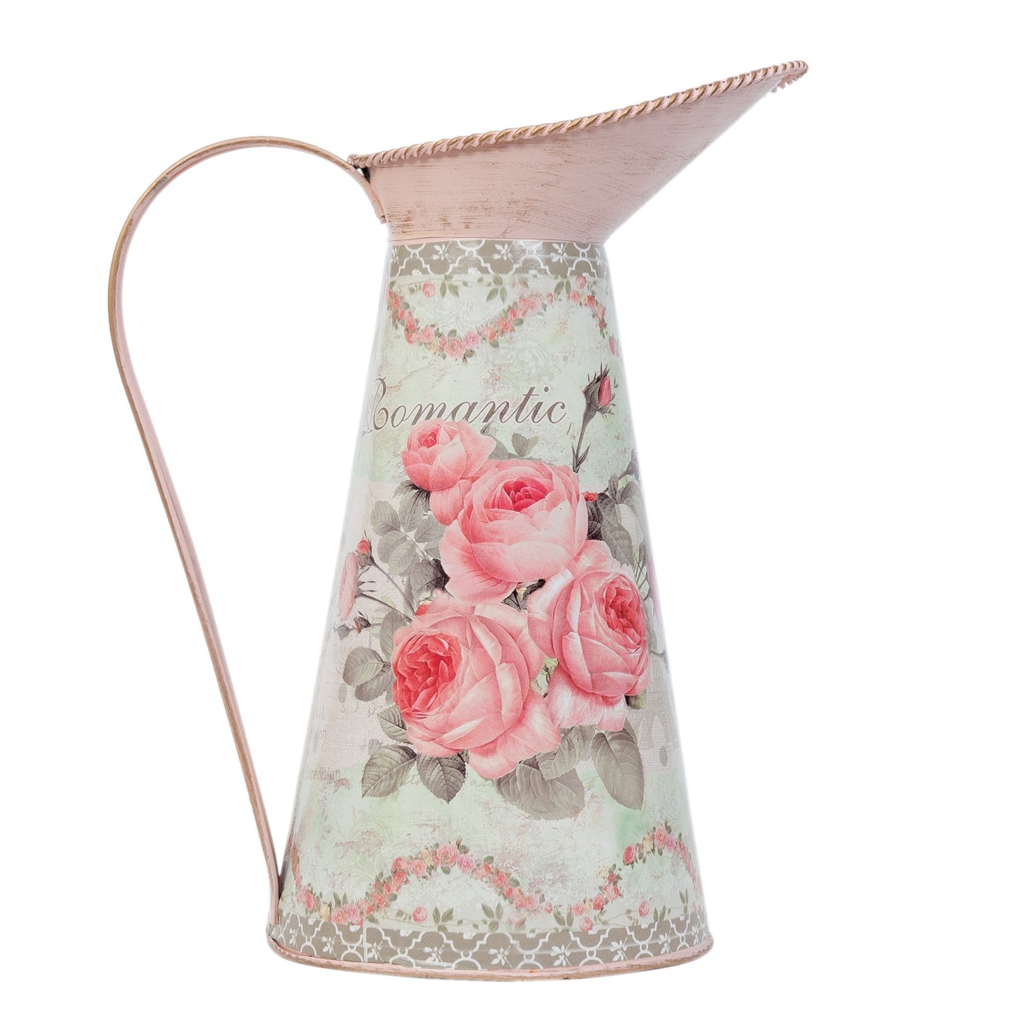 Floral Metal Pitcher