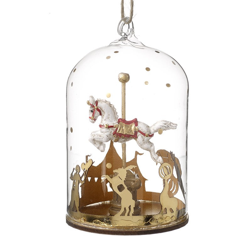 Horse Gallopers In Glass Hanger