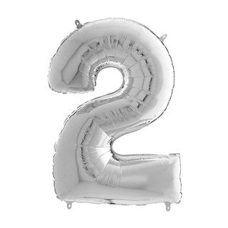 26" Silver Number Balloon