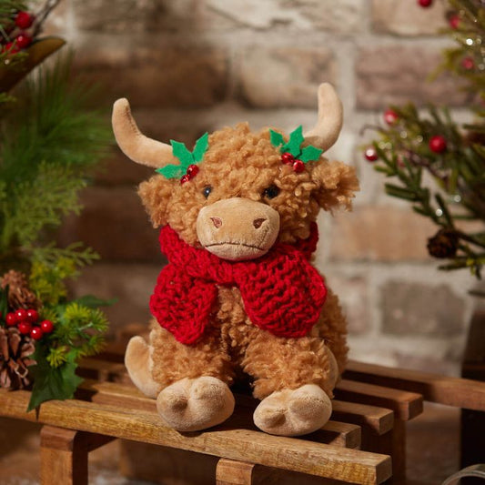 XMAS HIGHLAND COW DOORSTOP