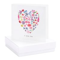 Boxed Earring Card - Floral Heart I Love You