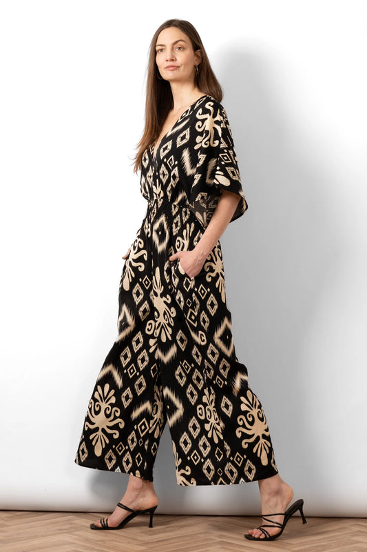 Lyra Deep V-neck Jumpsuit - Black