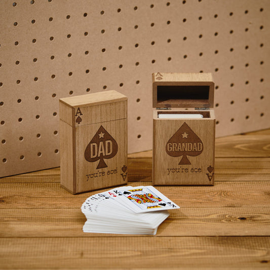 Wooden Boxed Playing Cards - Dad/Grandad