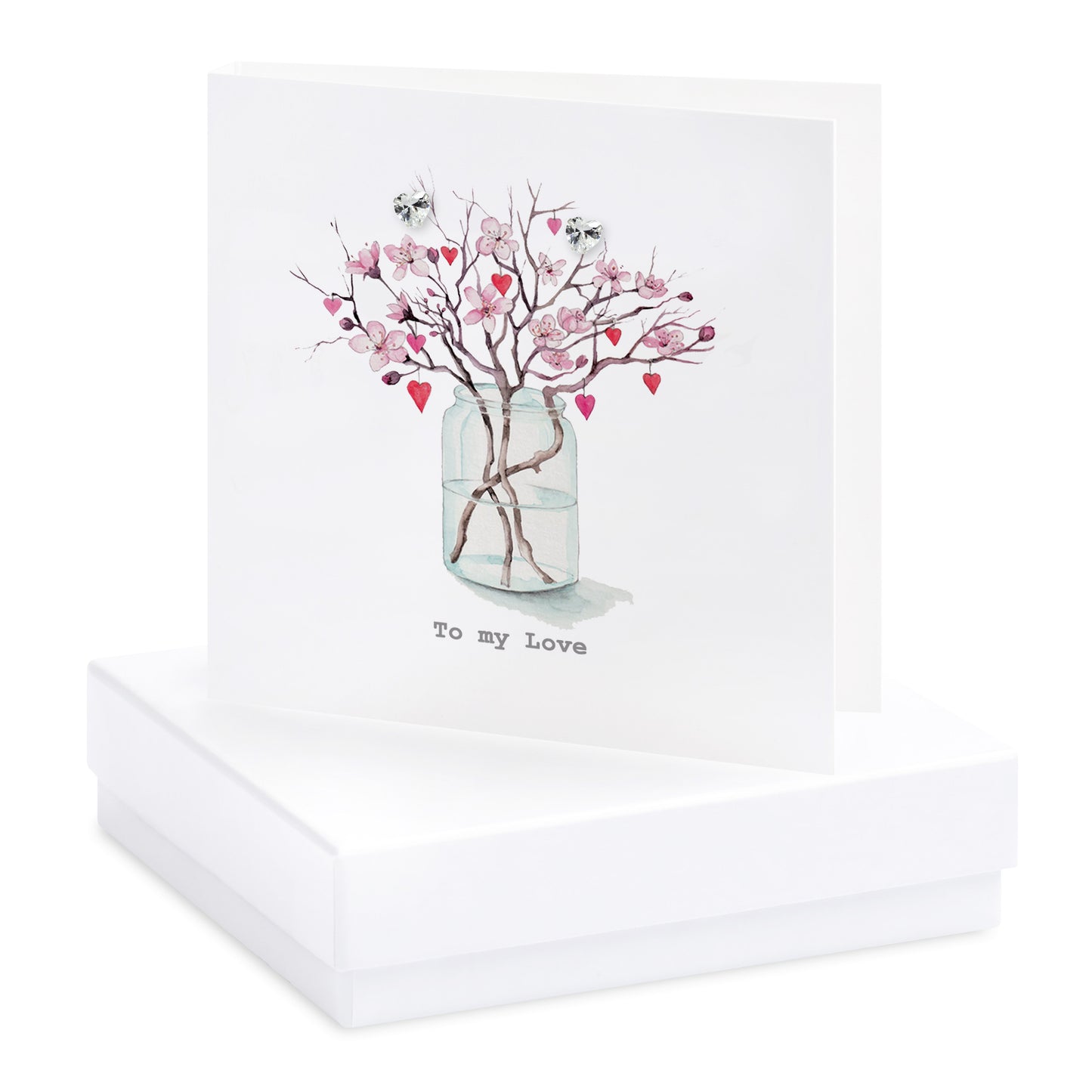 Boxed Earring Card - Flowers Jar To My Love