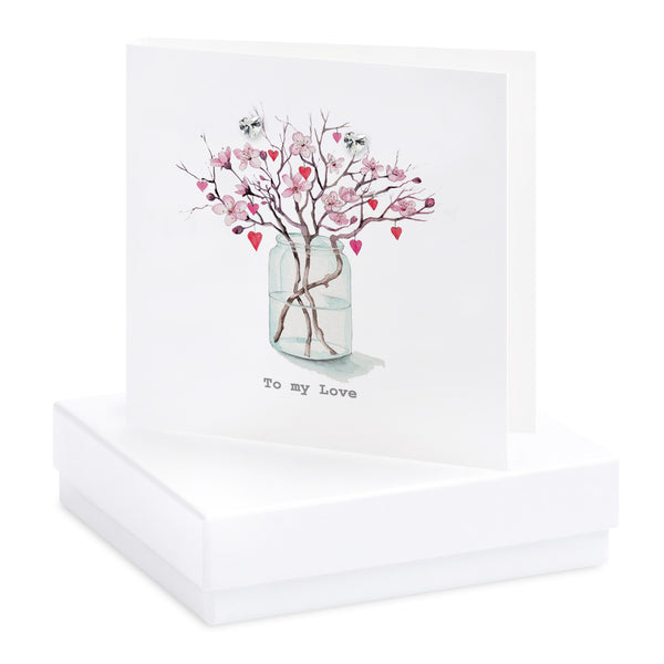Boxed Earring Card - Flowers Jar To My Love