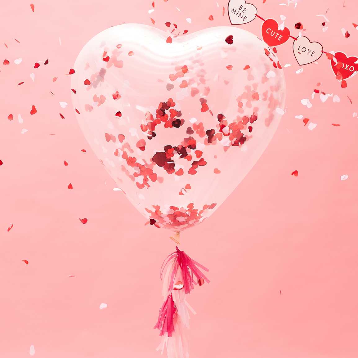 Giant Heart Shaped Confetti Balloon