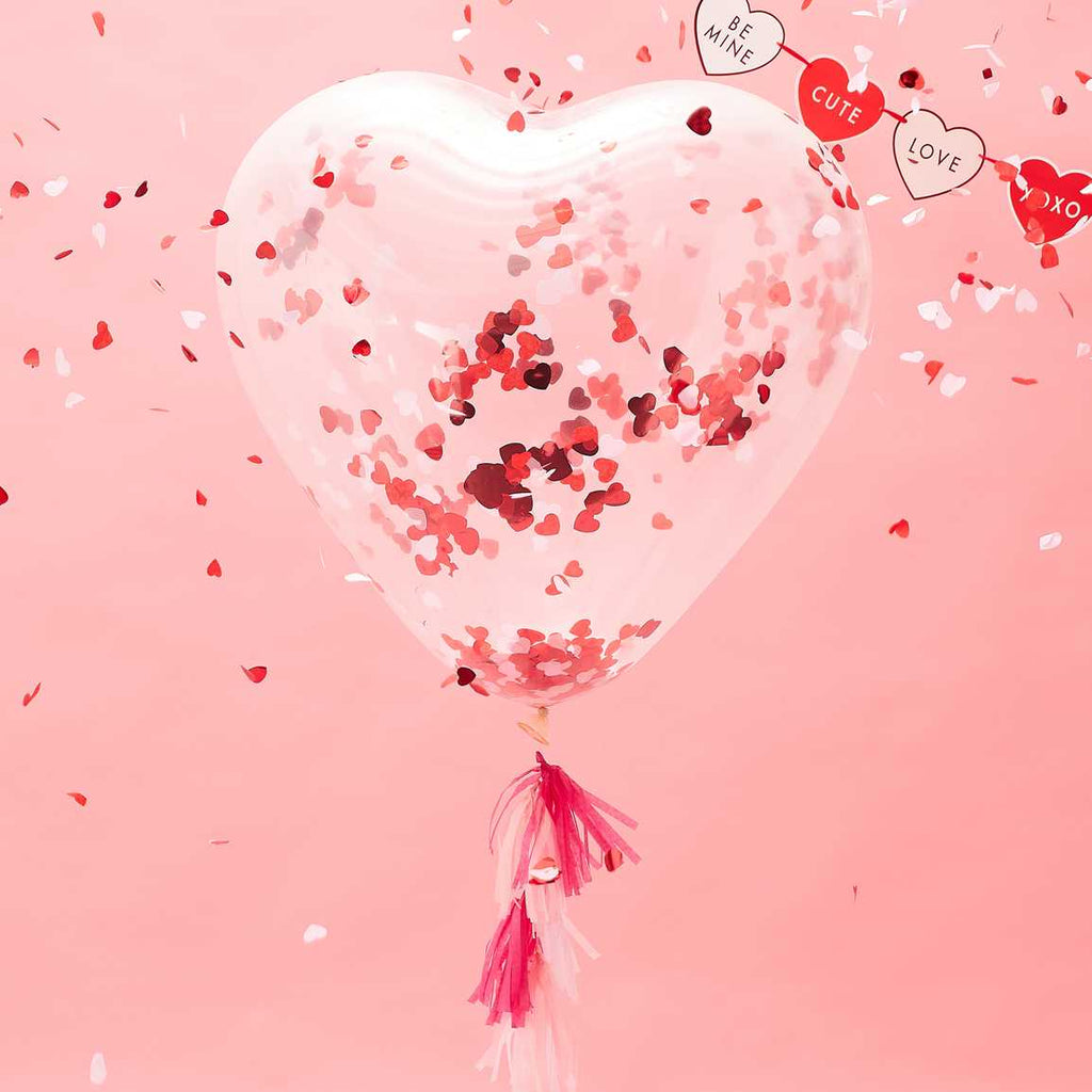 Giant Heart Shaped Confetti Balloon