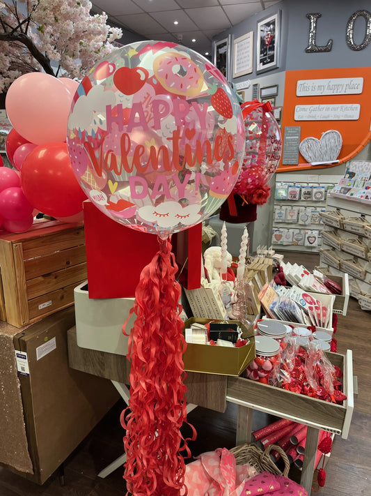 22" Valentine Bubble Balloon With Tassle