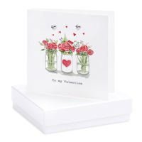 Boxed Earring Card - Vase To My Valentine