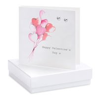 Boxed Earring Card - Valentines Balloons