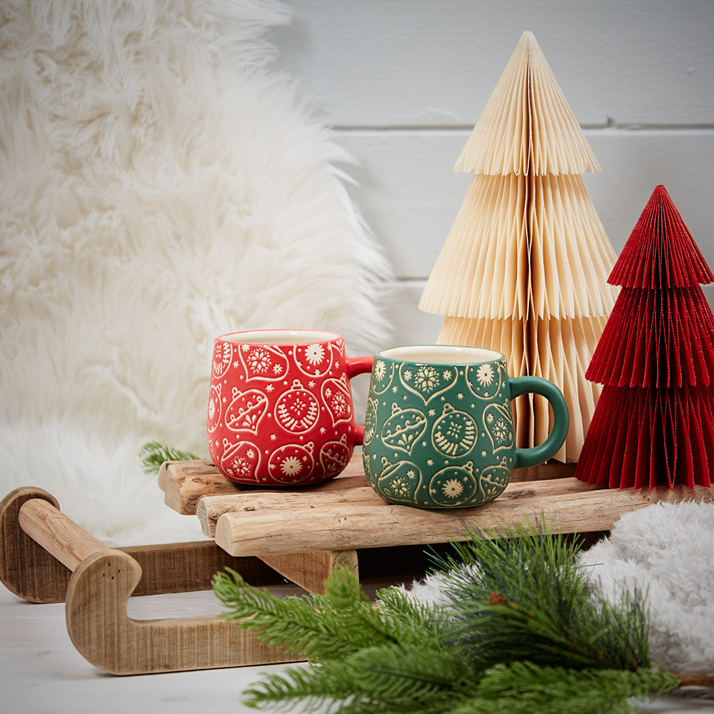 Christmas Nordic Debossed Bauble Mug