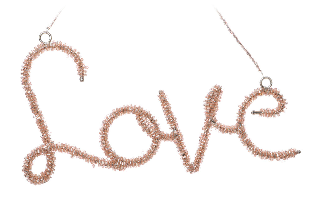 'Love' Beaded Sign in Gold colour