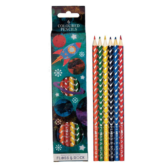 COLOURED PENCILS PACK 6 ROCKET