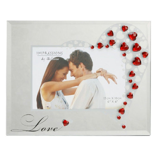 6" X 4" - TRUE VALENTINE GLASS PHOTO FRAME - LOVE