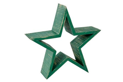 Green Wooden Star