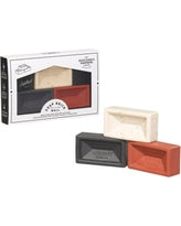 3 Mini Brick Soaps in white, blue and red