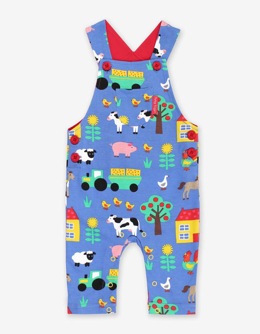 Organic Farm Print Dungarees