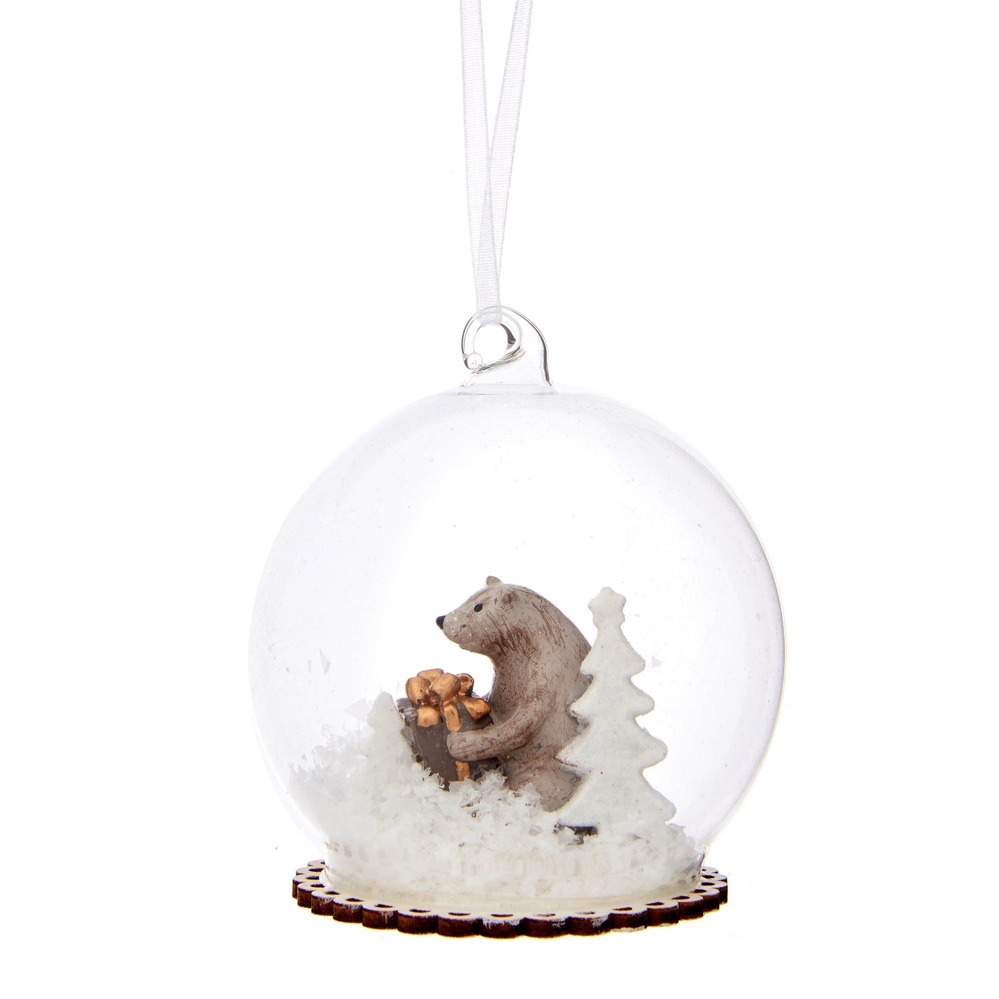 WINTER WONDERLAND BEAR DOME BAUBLE