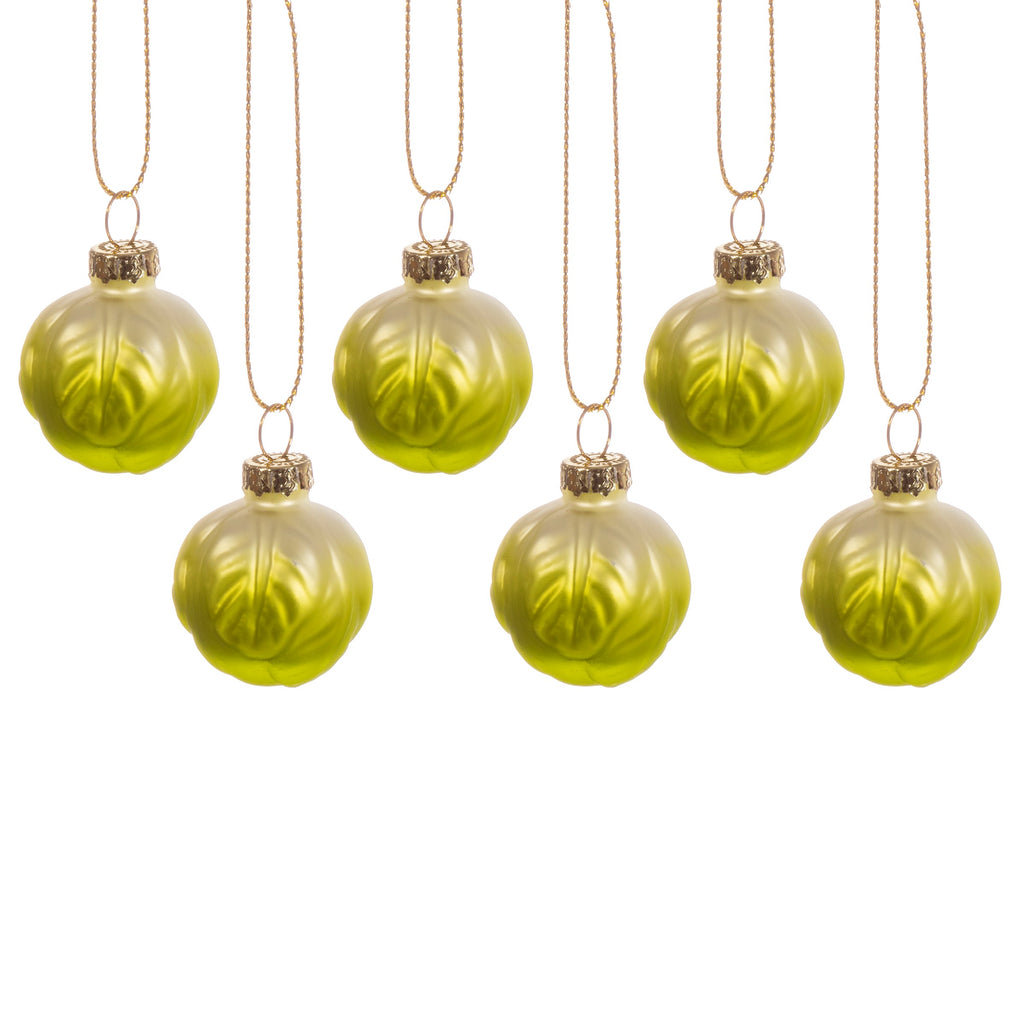 BRUSSEL SPROUTS BAUBLES - SET OF 6