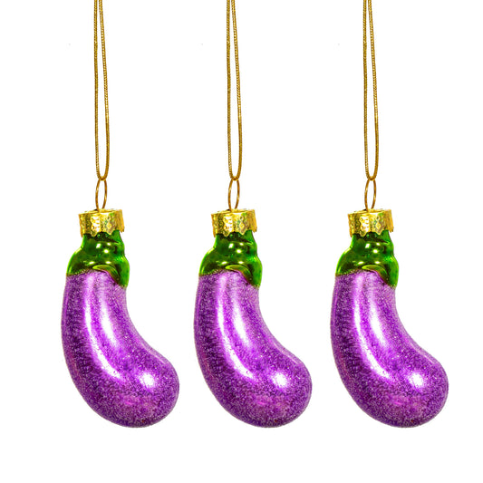 AUBERGINE MINI BAUBLE - SET OF 3