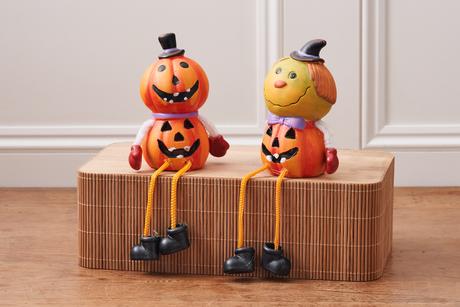 Illuminated Pumpkin Men with Dangly Legs
