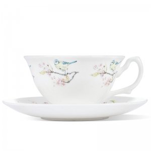 Blue Tit on Blossom Tea Cup & and Saucer