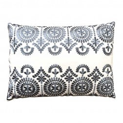 Safi Embroided Cushion Grey