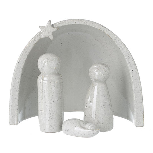 Grey Ceramic Nativity Set