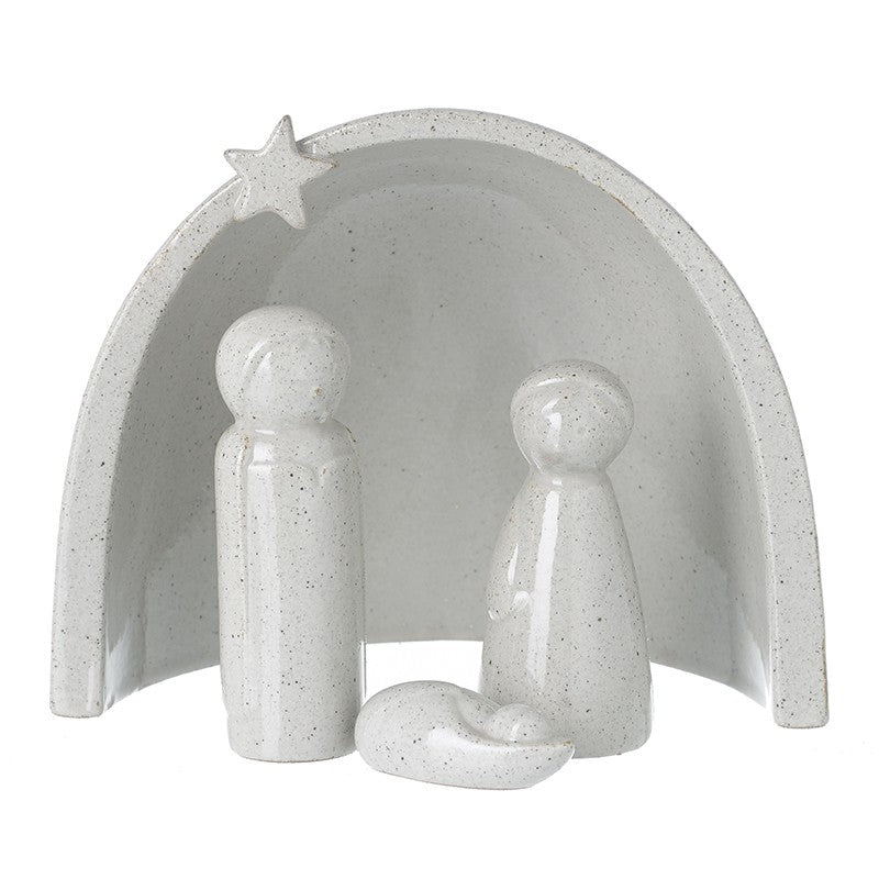 Grey Ceramic Nativity Set