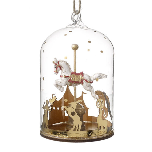 Horse Gallopers In Glass Hanger