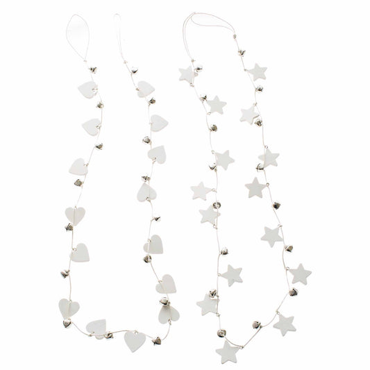 Wooden Bell Garland - Stars/Hearts