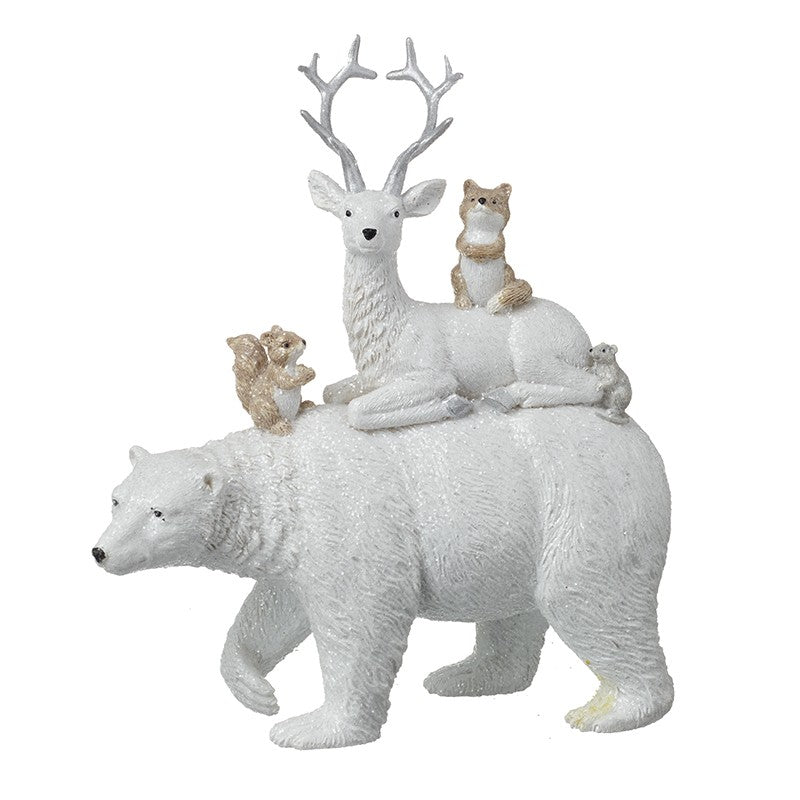 White Polar Bear With Animals