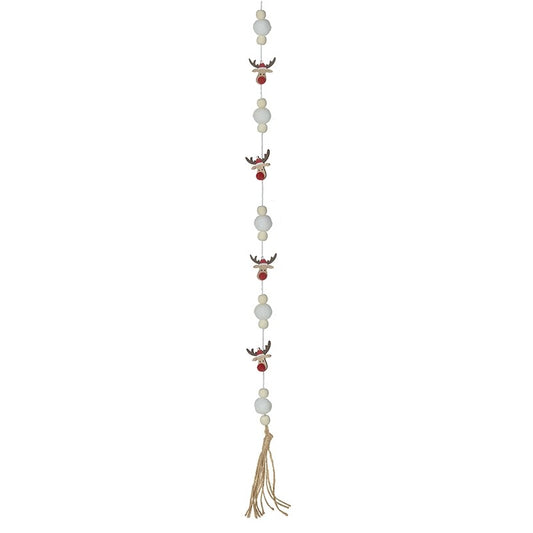 Wooden Deer Head Garland